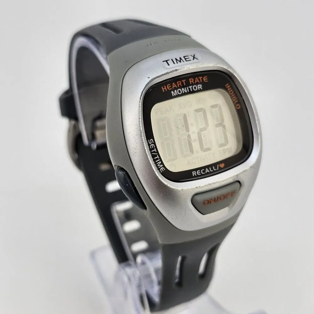 Timex Men's Digital Heart Rate Monitor‎ Watch 40MM Gray Plastic Bands Working